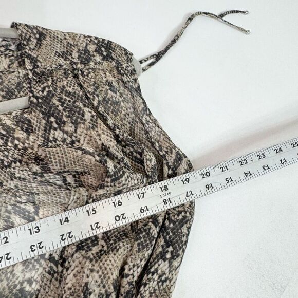 Veronica Beard Teagan Ruched Python-Printed Dress Womens 4 Ruched Slit - Picture 4 of 12